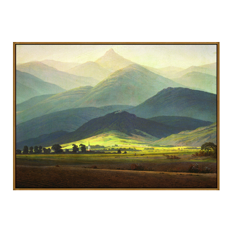 巨人山弗里德里希沙发背景墙装饰画卧室客房风景画餐厅壁挂画玄关,淘宝优惠券,粉丝福利购,淘宝优惠卷