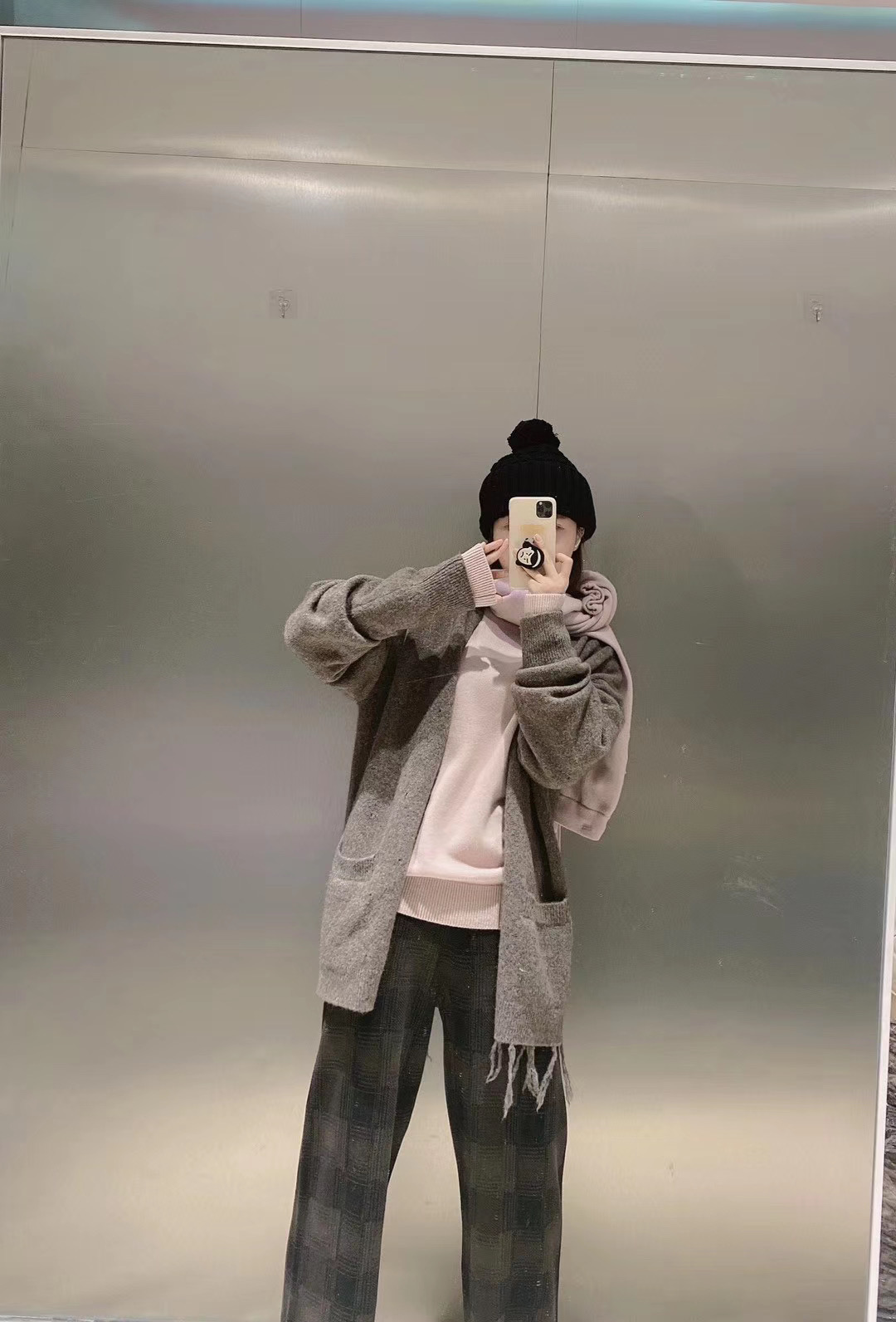 微默契正品K牌KIYUGINA破洞做旧老钱风宽松针织开衫短外套 - 图0