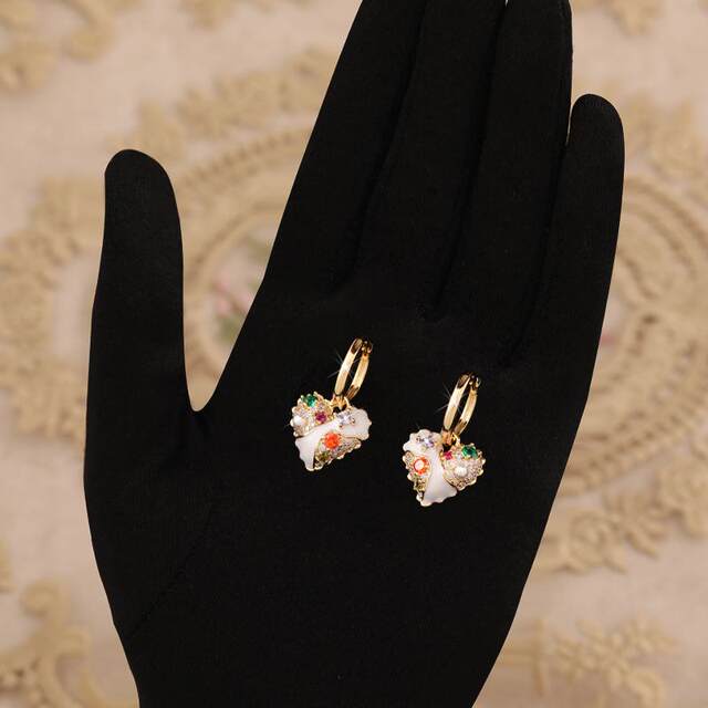 Denmark Designer Tatirocks Colorful Gem Three-dimensional Love Earrings High-end Light Luxury Earrings for Women