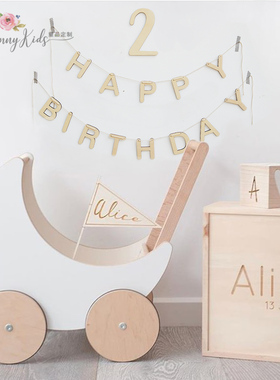 ins字母定制简约宝宝儿童生日派对周岁百天背景墙壁饰家居装饰品