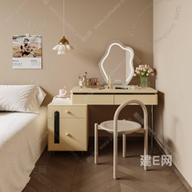 Cream Wind Dresser Dresser Bed Head Cabinet Integrated Bedroom Brief small family Type 2023 New net red solid wood Makeup Table