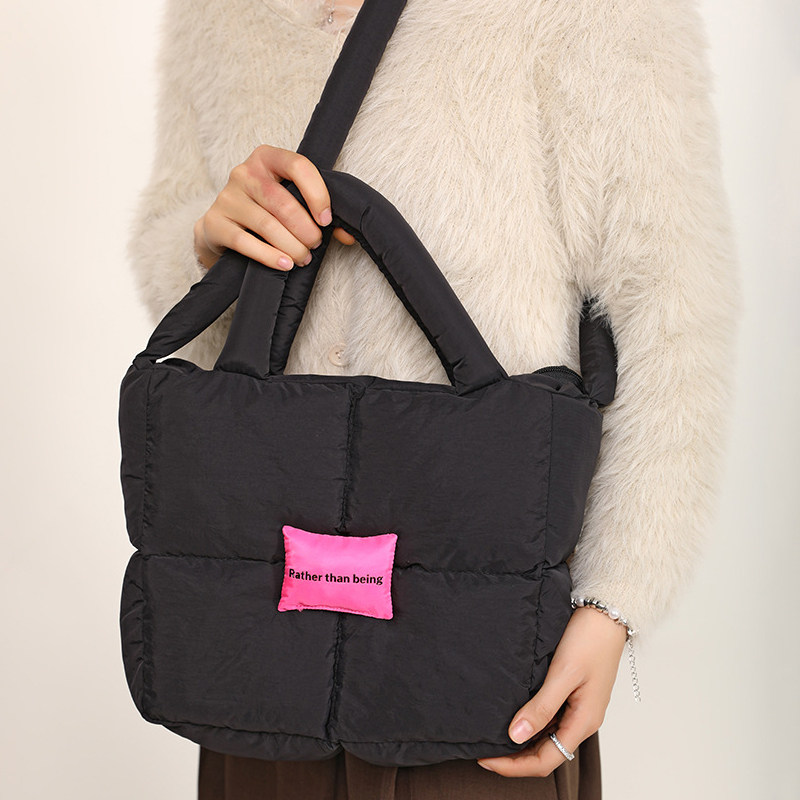 夹棉包包女2025秋冬新款单肩包大容量通勤手提包羽绒包腋下包bags,淘宝优惠券,粉丝福利购,淘宝优惠卷