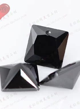 黑色打孔耳环吊坠裸石