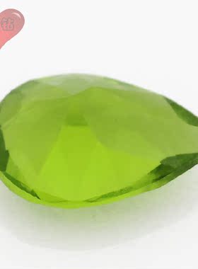 水滴形橄榄绿色玻璃裸石戒面 梨形橄榄绿玻人造彩色散珠镶嵌耳钉