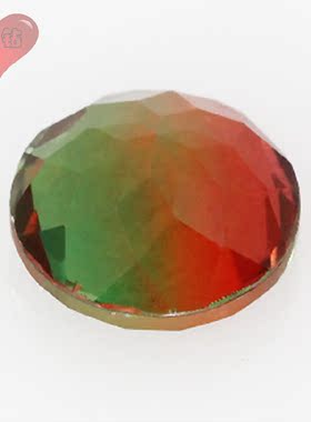 合成巴西西瓜碧玺圆形戒面裸石 人造渐变色宝石镶首饰品主石BX02