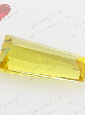 金黄色裸石梯形戒面美甲仿钻