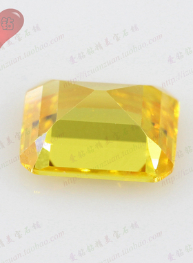 金黄色祖母绿仿钻石饰品戒面