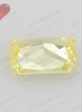 长方倒角车花鹅黄锆仿钻