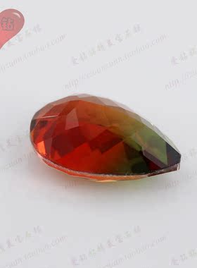 梨形合成西瓜碧玺裸石戒面 人工水滴形裸钻首饰品DIY镶嵌主石BX12