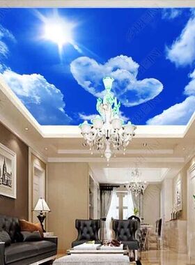 3d立体壁画创意墙贴画天空星吊顶
