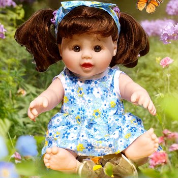 30cm Nebonier vinyl talking simulation doll girl play home's toy with backpack