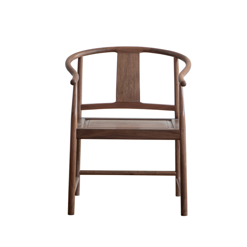 空器新中式黑胡桃木实木圈椅围椅太师椅官帽椅茶椅主人客椅休闲椅-图3