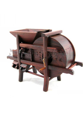 风车石磨木雕创意模型工艺品摆件