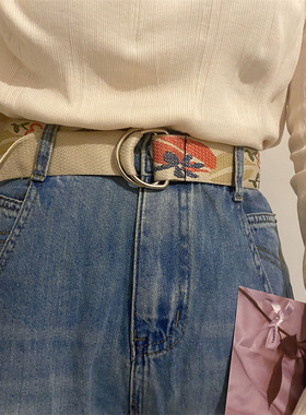 男女印花帆布合金韩版皮带