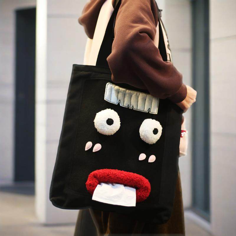 织布云麻麻原创设计帆布包大容量厚实单肩包手提托特包个性创意包,淘宝优惠券,粉丝福利购,淘宝优惠卷