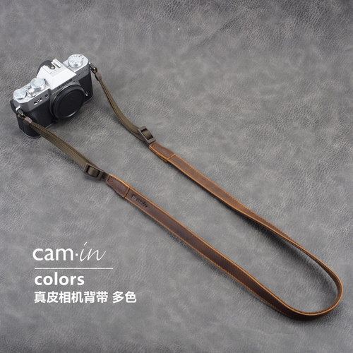cam-in 复古牛皮微单相机背带 斜跨相机肩带 适用于富士XT5 XT50 - 图0