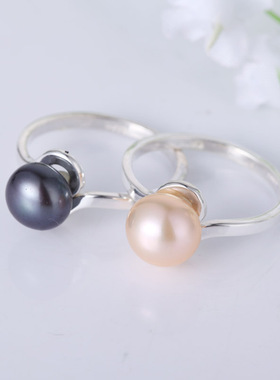 日韩简约食指刻字天然淡水珍珠