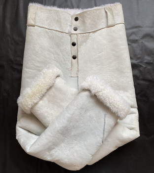 ລະດູຫນາວ sheepskin pants ຜູ້ຊາຍ fur ປະສົມປະສານຂອງແທ້ຫນັງຝ້າຍ pants ຫນາອົບອຸ່ນແອວສູງ wool pants ເກັບຮັກສາເຢັນ pants ເກັບຮັກສາເຢັນ