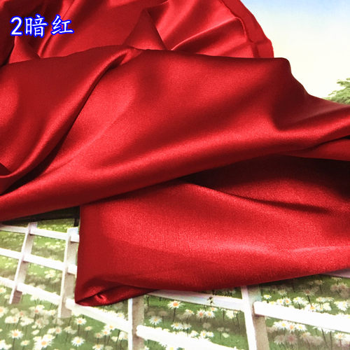 高密度弹力色丁绸缎布料 旗袍汉服裙装服装丝绸桑蚕真丝缎面布料 - 图2