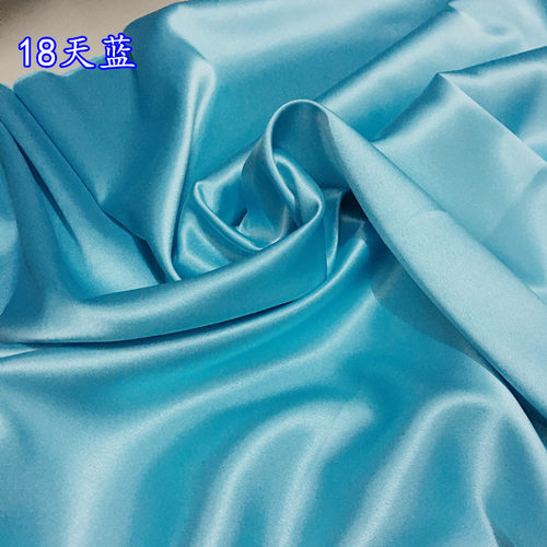 高密度弹力色丁绸缎布料 旗袍汉服裙装服装丝绸桑蚕真丝缎面布料 - 图1