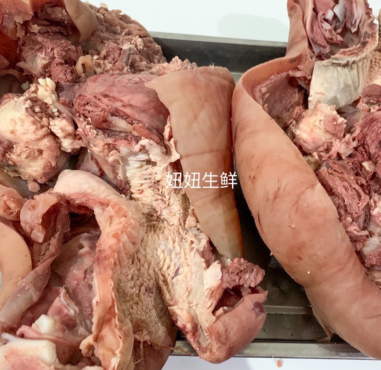 新鲜全熟黄牛头肉 原味牛脸肉 带肉带皮整只牛脸熟牛杂500g - 图0