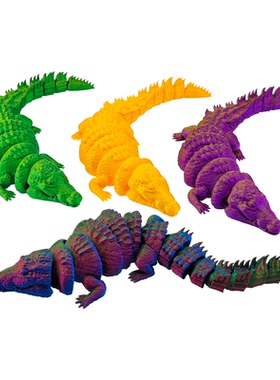 3d打印小鳄鱼关节科活动鱼缸装饰儿童玩具