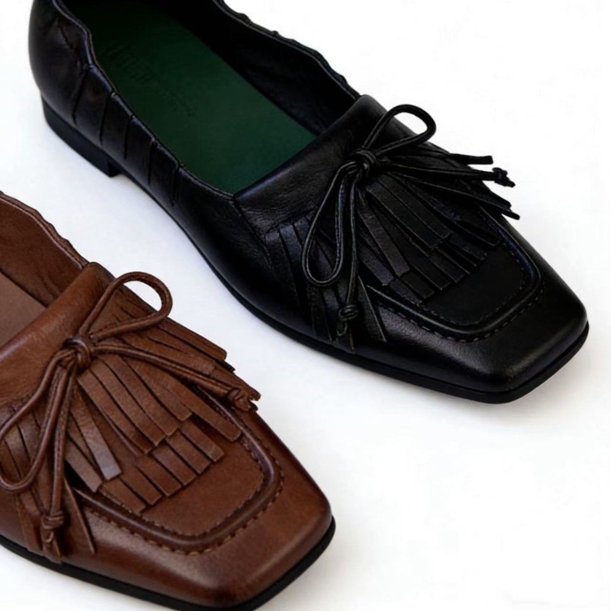 2026春季方头流苏豆豆鞋女水洗擦色乐福鞋单鞋复古水洗擦色,淘宝优惠券,粉丝福利购,淘宝优惠卷