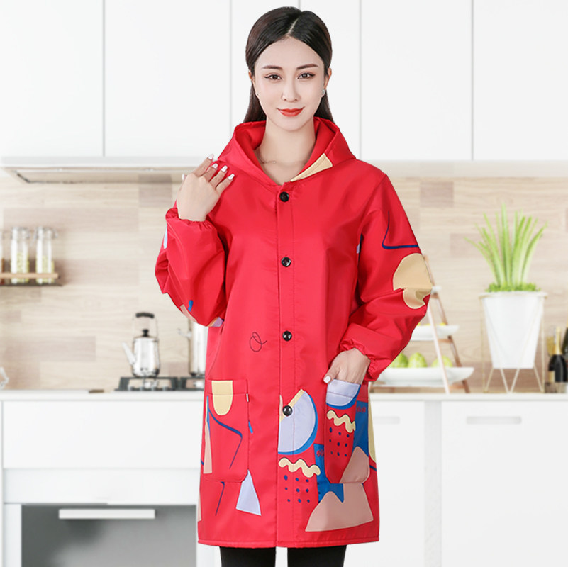 加绒长袖防水围裙罩衣大人家用厨房防油时尚女加厚外套工作服冬季,淘宝优惠券,粉丝福利购,淘宝优惠卷
