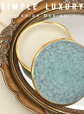 老钱风陶瓷镀金圆形珠宝首饰盒