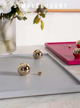 意大利高级定制真皮大小珠托盘