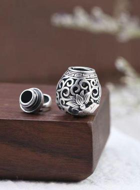 小鱼篓可打开吊坠文艺中式毛衣链