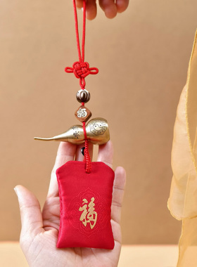 厚五帝铜钱招财铜葫芦福袋门挂件