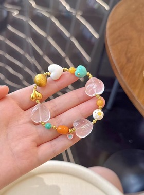 羯印孤品集合原创设计手作 天然白水晶紫晶单圈三圈多圈手链手串