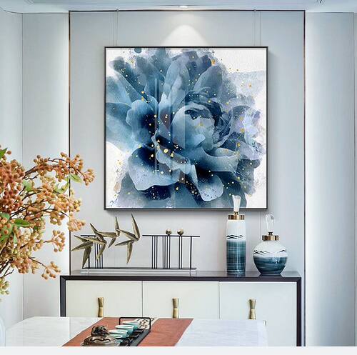 现代轻奢客厅装饰画北欧餐厅饭厅挂画晶瓷画厨房卧室壁画富贵如花 - 图0