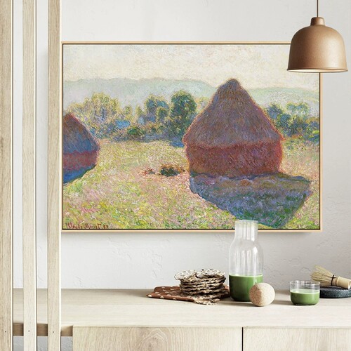 莫奈名画客厅装饰画沙发后面的挂画现代玄关卧室饭厅墙画日出印象 - 图2