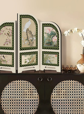 中古风小屏风桌面摆件