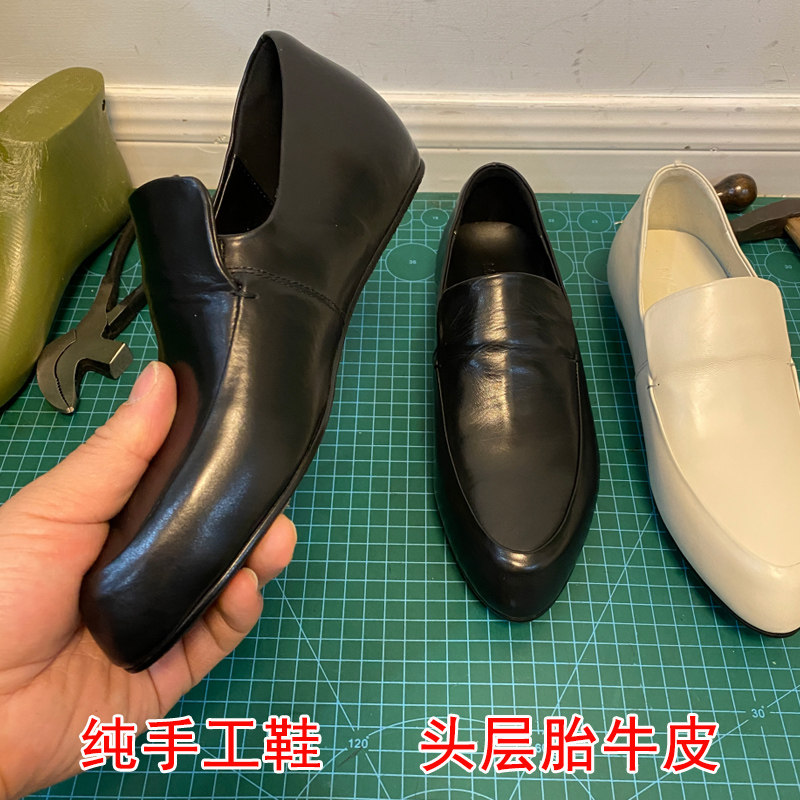 胎牛皮尖头平底内增高女士乐福鞋休闲舒适小皮鞋一脚蹬深口单鞋女,淘宝优惠券,粉丝福利购,淘宝优惠卷