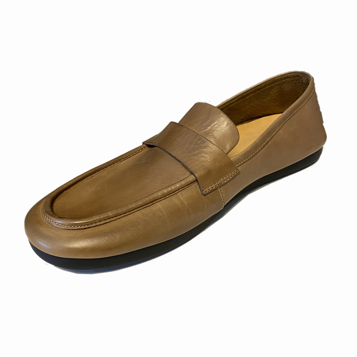 Summer handmade calf leather flat loafers for women