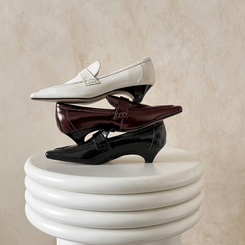 英伦风时尚小方头复古粗跟真皮小皮鞋春季新款女时髦百搭深口单鞋,淘宝优惠券,粉丝福利购,淘宝优惠卷