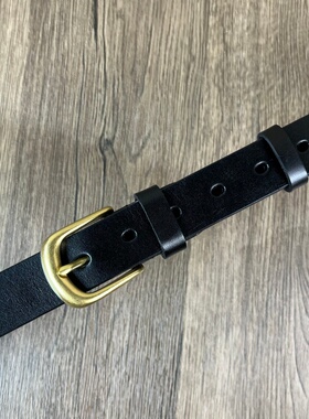 嬉皮士头层牛皮休闲简约女士牛仔裤腰带真皮复古时尚女士针扣