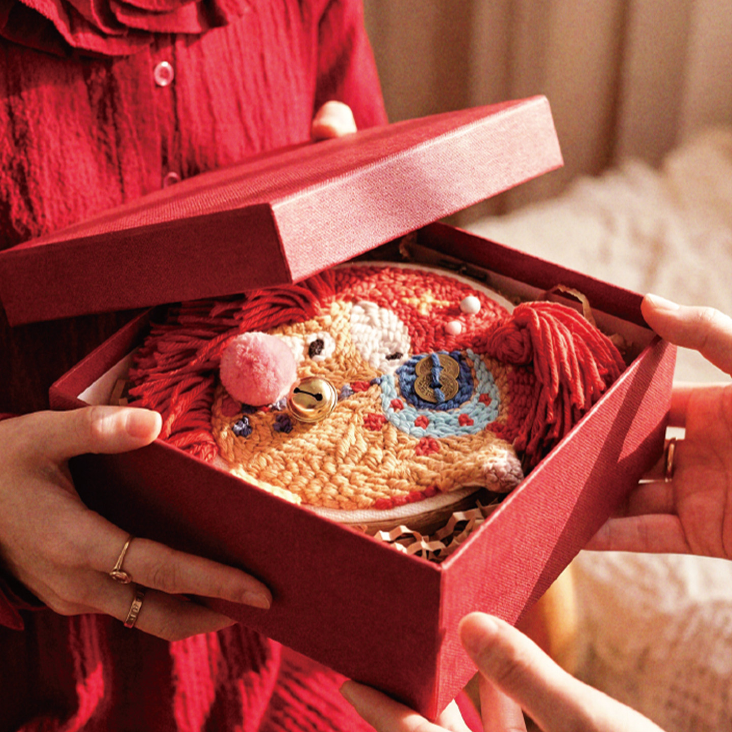 哈尼手工戳戳绣diy材料包毛线马踏飞燕制作摆件送朋友新年礼物,淘宝优惠券,粉丝福利购,淘宝优惠卷