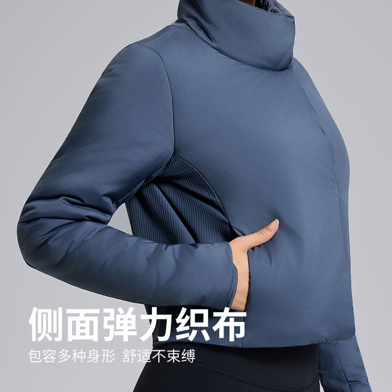 秋冬新款修身短款外套女轻盈保暖加厚休闲运动服健身百搭瑜伽棉服,淘宝优惠券,粉丝福利购,淘宝优惠卷