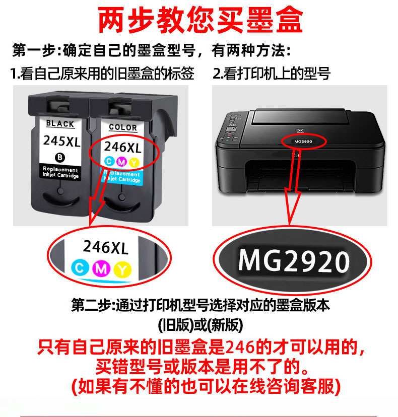 适用佳能PG245XL墨盒CL246MG3022 MX492 ts3120 202 IP2820打印机 - 图1