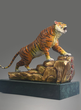 全铜老虎摆件上山虎家居客厅办公室好物高端桌面摆件装饰开业礼物