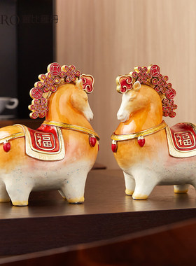 罗比罗丹2026新年马上有福摆件客厅办公室酒柜装饰品乔迁开业礼物