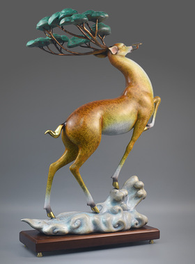 全铜鹿摆件创意步步高升办公室客厅家居装饰品商务开业礼品工艺品