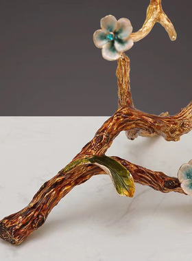 轻奢风珐琅彩摆件客厅茶几桌面摆设现代简约酒柜创意水晶球装饰品