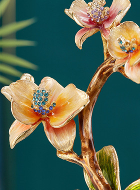 新中式海螺琉璃高档装饰摆饰客厅创意珐琅彩玻璃摆件