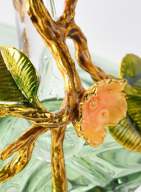 网红客厅插花摆件轻奢感创意手提包玻璃花瓶水养水培鲜花绿植