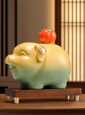 诸事顺利猪摆件可爱高档客厅电视柜酒柜装饰品办公室乔迁搬家礼物